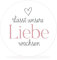 White&ivory, 50x runde Aufkleber, Sticker lasst unsere Liebe wachsen | stilvolles Design: herz, rosa | 4cm Durchmesser | selbstklebend | Gastgeschenke für Hochzeit Taufe Geburtstag