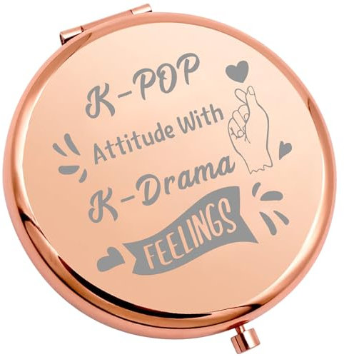 WSNANG K-Pop Musik Fan Geschenk Kompaktspiegel K-Drama Liebhaber Geschenk Tasche Make-up Spiegel K-Pop Attitude mit K-Drama Gefühl (Eisen - K-Pop Spiegel)