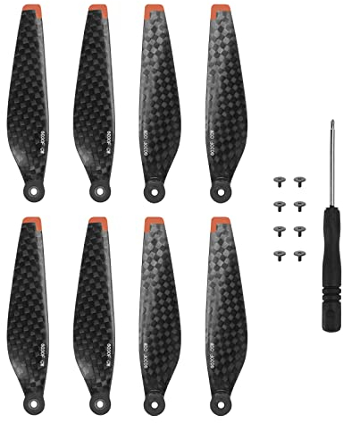 Hensych 6030F Kohlefaser-Propeller für Mini 3 Pro Drohne, leicht, hohe Festigkeit, hohe Härte, geräuscharm, Auswringklingen, Ersatzteile mit Schrauben für Mini 3 Pro Drohne, 8 Stück