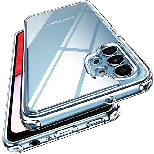 ivoler Nie Vergilbung Klar Hülle für Samsung Galaxy A13 4G (Nicht für Samsung Galaxy A13 5G), [Kameraschutz] Stoßfest Kratzfest Transparent Schutzhülle, Dünn Durchsichtige Handyhülle Case
