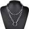 WEITING Punk Multi Layer Love Lock Pendant Choker Necklace Women Men Padlock Chunky Chain Necklace Couple Jewelry Gift-silver