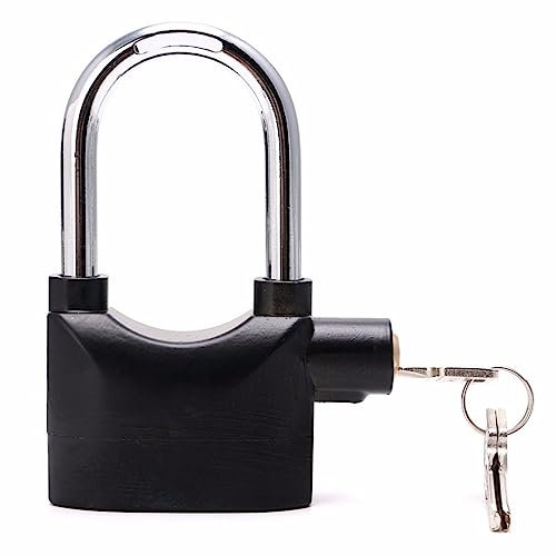 Maizoon Cadenas d'alarme 110 dB universel étanche antirouille antivol batterie intégrée avec câble en acier double modes pour portail, entrepôt, dortoir, moto, vélo, sécurité longue faisceau B