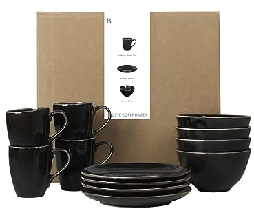 broste Copenhagen Nordic Coal Frühstücksset für Vier