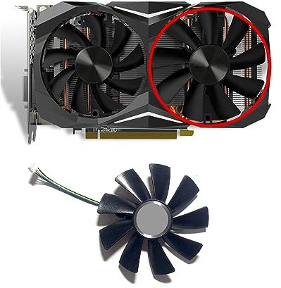 Dotodo 88mm/100mm GA92S2H 4-poliger Grafikkartenlüfter Ersatz für ZOTAC GeForce GTX 1060 1070 1080 / GTX 1070ti 1080ti Mini Grafikkarten lüfter (Grafikkarten Kühler - B)