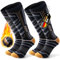PULIOU Skisocken Merinowolle, Thermosocken Herren Snowboarden, Atmungsaktiv Schnell Trocknend Antiblasen Warme Dicke Merino Socken Für Kaltes Wetter Herren Damen Jugendliche 35-51(2 Paar) Schwarz S