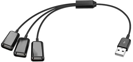 GINTOOYUN USB 2.0 1 a 3 divisores USB 2.0 macho a 3 USB 2.0 hembra Hub Cable de extensión de alimentación para portátiles, computadoras de escritorio, ratones, teclados, etc. (12 pulgadas) (1 a 3)