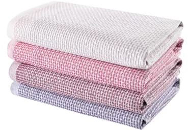 Blue Burgeon Geschirrtücher - 4 Geschirrtücher Baumwolle 40x60 Rosa Kombination- Weiche Rosa Küchentücher im 4er-Pack
