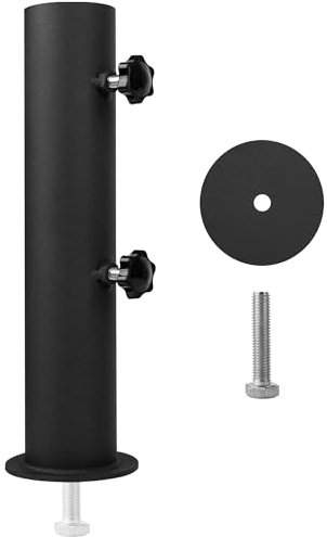 VANROUG Soporte universal para paraguas de granito al aire libre, base de tubo de piedra para exteriores, soporte de estaca de poste de bandera de mármol resistente, soporte de tubo de sombrilla de