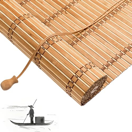 Sh000ad Tende a Rullo in bambù retrò,Tapparella Avvolgibile per Finestre,Tende a Pacchetto,Cortina di bambù Oscuranti,Parasole Privacy per Interno/Esterno Balcone, Larghezza x Altezza (40cm x 120cm)