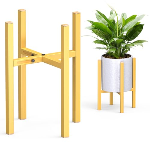 STLOVe Pflanzenständer Gold, Verstellbarer Pflanzenhocker Metall, Modern Blumenständer für Innen und Draußen Wohnzimmer, Büro, Garten, Pflanzenhocker Einstellbare Breite:24-36cm