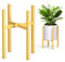 STLOVe Pflanzenständer Gold, Verstellbarer Pflanzenhocker Metall, Modern Blumenständer für Innen und Draußen Wohnzimmer, Büro, Garten, Pflanzenhocker Einstellbare Breite:24-36cm