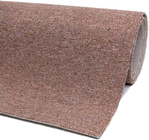 andiamo Teppichboden Henry - pflegeleicht und einfach zu verlegen - Auslegware Teppichboden - Meterware Bodenbelag in Schlingenstruktur mit Trittschalldämmung 200 x 400 cm Cognac