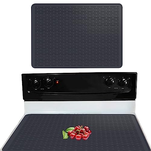 GAESHOW Induction Hob Protector Mat, Hob Covers for Electric Cookers, 76x53cm Silicone Stove Top Covers, Heat Resistant Glass Top Stove Cover to Protect Surface, Prevent Scratching