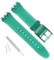GREENOLIVE OliBoPo Ersatz-Uhrenarmband, wasserdicht, Silikon-Gummi, Uhrenarmband für Swatch (17 mm, 19 mm, 20 mm) (17 mm, Lucency Green)