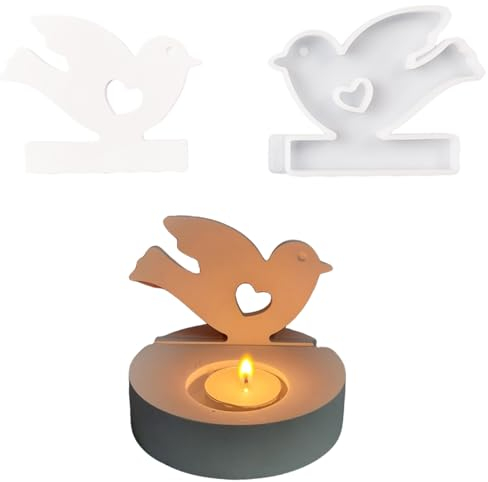 Silikonformen Gießformen, Silikonform Kerzenhalter, DIY Kombination Gießform Kerzenhalter, Gipsformen zum Gießen (Einsatz - Vogel)