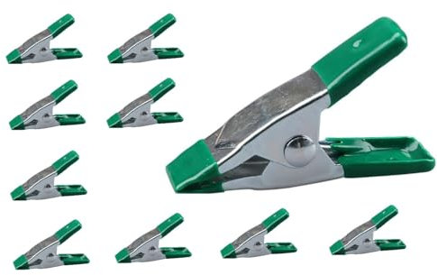 10 Pcs Green 2 Inches Small Metal Spring Clamps Heavy Duty Spring Clips Large Woodworking Clamps Rubber Tip Clips Hand Clamps Heavy Duty Clasps Spring Clamps