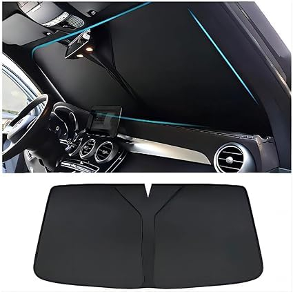 ZJIZOU Parasol Parabrisas Delantero Coche para Mini Cooper (2008-2013), Accesorios Anti-UV Aislamiento térmico Interior,A-Black