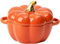 Maxspace Cocotte avec couvercle, 13 cm, 0,45 l, mini marmite à soupe, idéale pour les desserts, les sauces, la pâtisserie et la décoration de table (orange)