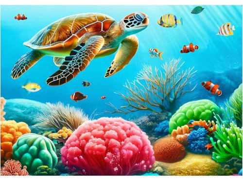 Rocorose 1000 Piece Puzzle for Adults, Sea Turtles Jigsaw Puzzle, Challenging Underwater World Puzzles Game for Family