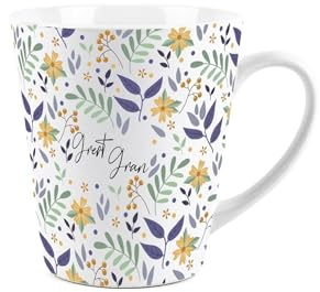 Tasse à café en céramique avec motif floral jaune
