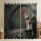 MLUNKQAIL Vorhang Blickdicht Schlittenhund Gardinen Alaska Verdunkelungsvorhang Schlafzimmer Fensterdekoration Thermo, für Gardinen Wohnzimmer Kinderzimmer 140X175cm (BxH)