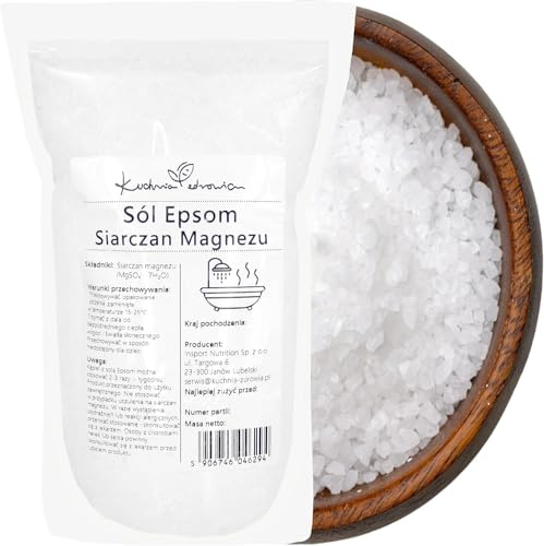 Sel D'Epsom Pour Le Bain 1 kg - Cristaux pour le bain et les soins du corps | Cristaux faciles à dissoudre pour bain ou bain de pieds, adaptés à une routine de détente et de soin corporel au quotidien.