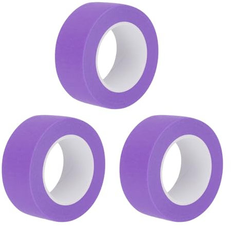 sourcing map Lot de 3 rouleaux de ruban de masquage violet de 2,5 cm de large et 13,1 m de long pour la maison, le bureau, l'entrepreneur commercial, peinture propre et anti-goutte