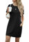 GRECERELLE Womens Summer Mini Dress Cap Sleeve Crew Neck T Shirt Short Casual Beach A Line Dresses with Pockets (Black, M)