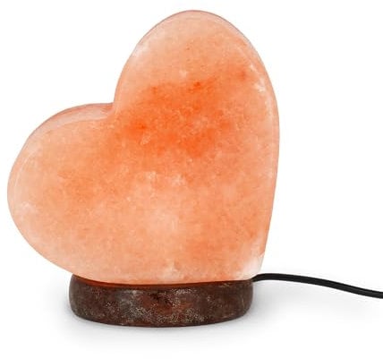 Legami, Lámpara de sal, cromoterapia, forma de corazón, efecto luminoso, luz blanca cálida, sal del Himalaya 100% natural, 11 x 12 x 7.5 cm