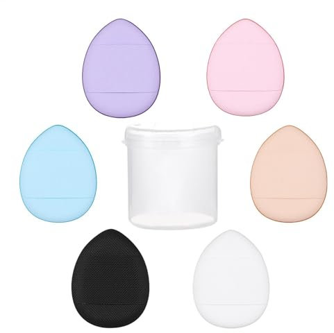 6 Stück Kleine Finger Makeup Puderquaste, Gesicht Einstellung Puderquaste Schwamm Weich Puderquaste Für Nass Trocken Lose Stiftung, Lidschatten Geschenk Für Frauen (6 Farben)