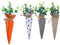 Set mit 4 dekorativen Stoffkarotten für Ostern, Frühling, Tischdekoration, Regal-Dekoration, Garten, Terrasse, Zubehör