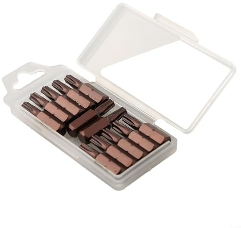 12 puntas magnéticas de cinco puntos para puntas Torx con vástago hexagonal para destornilladores eléctricos y manuales, 25 mm (TS25)