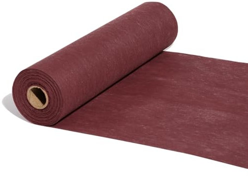 FRKOKRFA Vlies Tischläufer Bordeaux, 25m x 30cm Dekoratives Tischband, Tischdeko Tischläufer Rolle für Geburtstage, Hochzeiten, Taufen Kommunion und andere Feierlichkeiten