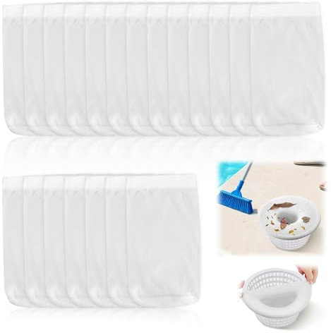 20 PCS Prefiltre Skimmer Piscine, Nettoyage Et Accessoires pour Filet Piscine, Chaussette Filtre Piscine, écologiques Et Durables, Adaptées Au Filtrage des Piscines, Spas Et Jacuzzis