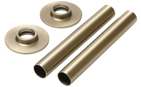 Milano Brushed Brass Radiator Pipe Sleeve Covers and Flanges