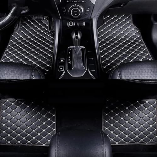 LGHUHL Auto Fußmatten für Jaguar XF 2021 2022 2023 2024 2025, Allwetter Wasserdicht Anti Rutsch Fussmatten Bequemes Pedalieren Autozubehör, Black Beige
