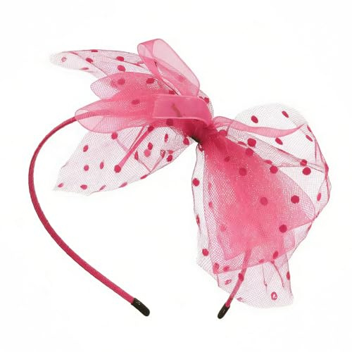 Fascia Per Capelli Rosa, Fascia Per Capelli Con Grande Fiocco In Pizzo, Accessorio Per Capelli Per Carnevale, Adatto Per Ragazze