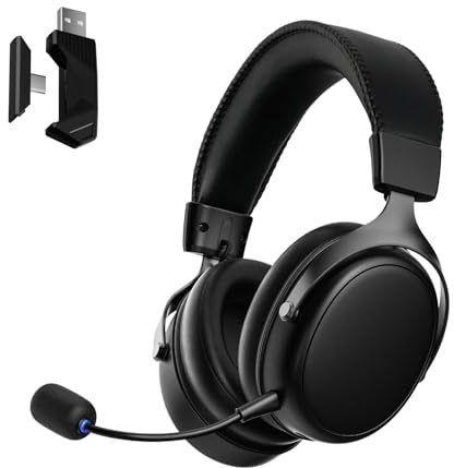 Akko Verge S9 Wireless Gaming Headset 25ms Low Latency 250H Battery | Ultra Lightweight 270g,53mm Drivers, Quad Mode 2.4G Bluetooth Wired Connection, Noise Cancelling Mic, PC PS5 PS4(Black)