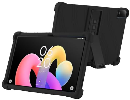 zZjoOoj Funda para TCL Tab 10L Gen 4 10.1 Pulgadas,Silicona a Prueba Funda Niños para TCL NXTPAPER 11 Plus Cover con Soporte - Negro
