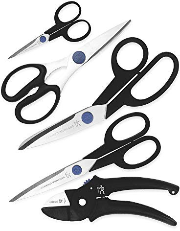 Henckels Kitchen Shears, 5-pc Scissor Set, Dishwasher Safe, Heavy Duty, Stainless Steel, Comfortable Handles