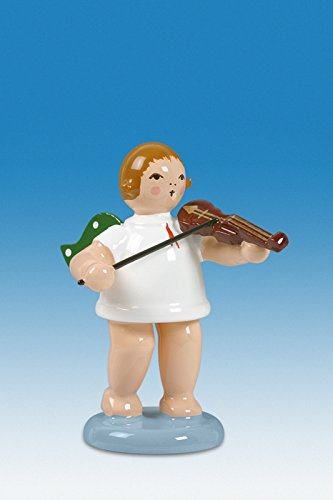 Rudolphs Schatzkiste Holzfigur Engel mit Geige und Krone Höhe 6cm NEU Holzengel Instrument Seiffen Erzgebirge Figur Dekoration Holzfiguren Weihnachten Fensterschmuck Spielzeug Deko Weihnachtsfigur