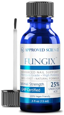 Approved Science Fungix Extra Strength - Undecylenic Acid and Tea Tree Oil - Serum for Fingernail and Toenail Care - Infused with Essential Oils - Healthy Nail Appearance - Easy to Apply - Pack of 1