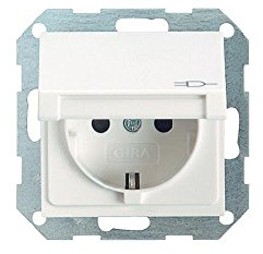GIRA Serie Standard 55 - reinweiß glänzend (045403) Steckdose Klappdeckel