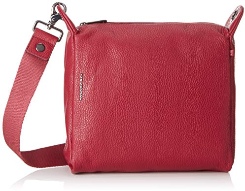 Mandarina Duck Damen Mellow Leather Tracolla Schultertasche, Rot (Red Plum), 10x24x25.5 cm (B x H x T)