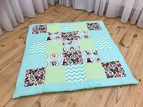 Krabbeldecke Patchwork Decke Spieldecke Babydecke 150x150cm DS7