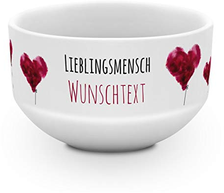 printplanet® - Müslischale mit Name oder Text Bedruckt - Müslischale Salatschale Obstschale Suppenschüssel selbst gestalten - Motiv: Lieblingsmensch