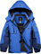GEMYSE Jungen Skijacke Winter Wasserdicht Winddicht mit Kapuze Outdoor Regenjacke Fleecejacke (Blaue Marine,152-158)