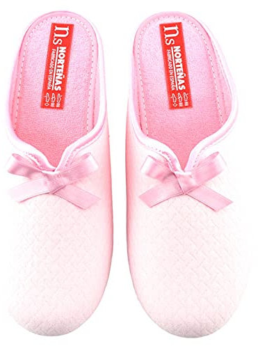 NORTEÑAS - Zapatilla de Entretiempo Forrada de Rizo. Cuña incorporada. 319666 Lona Mujer Color: Rosa Talla: 39