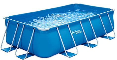 Summer Waves Frame Zwembad | Ø 400x cm x 400 x 100 cm | Inclusief Filterpomp | Inclusief Trap | Blauw