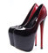 Damen High Heels Plateau Sandalen Pumps 19CM Stiletto sexy Stripperin Pole Dance Party Prom Pumps,Schwarz,50 EU